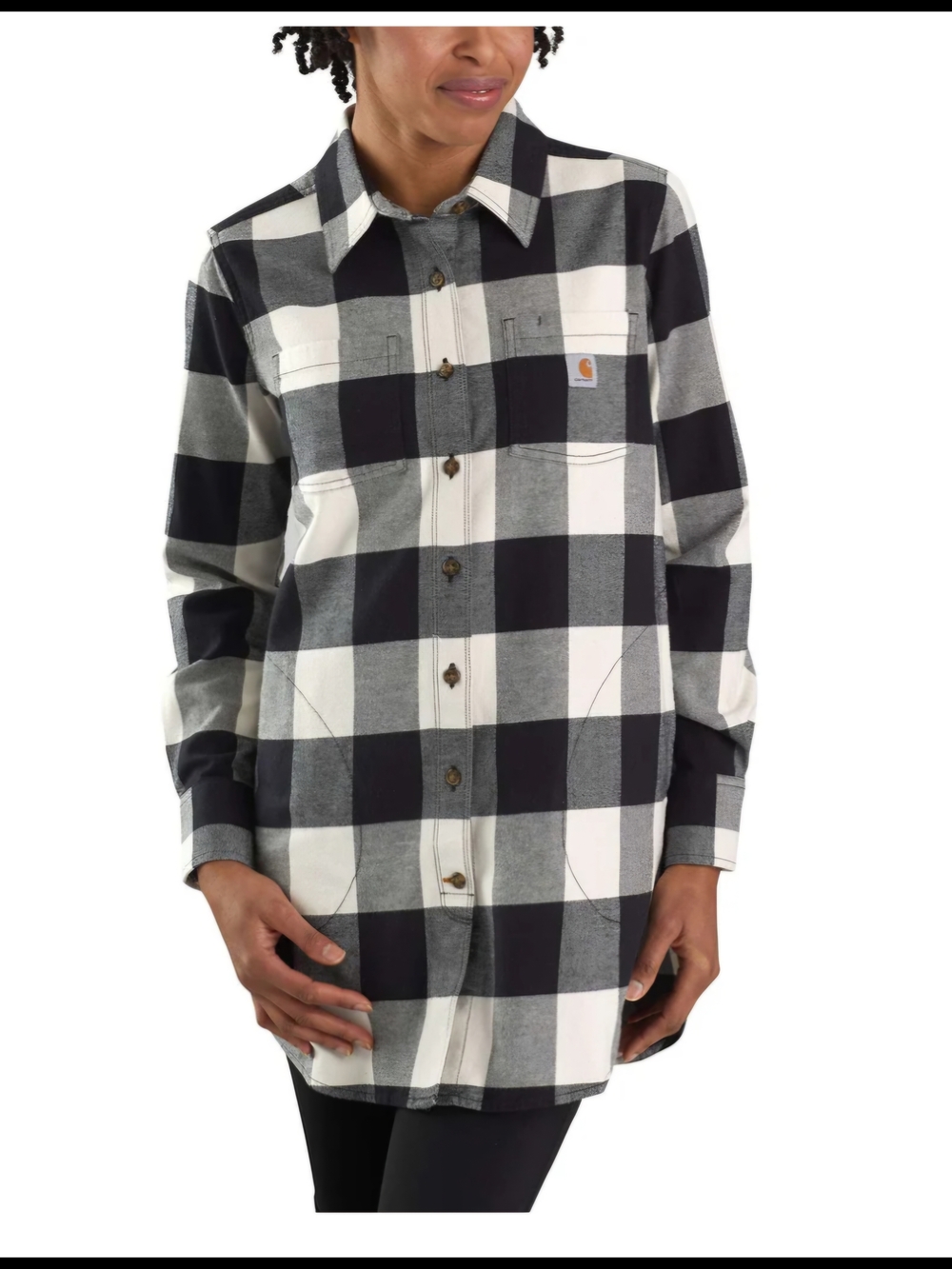 Carhartt Black White Plaid Button-Down Shirt